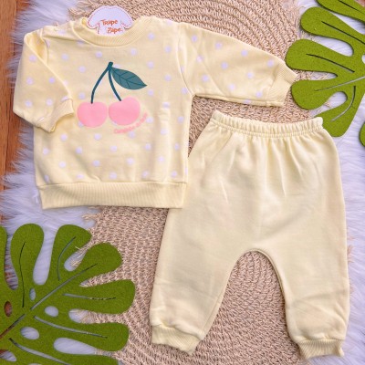  Conj. Blusa Cerejinha do Bolo e Calça de Moletom - Amarelo